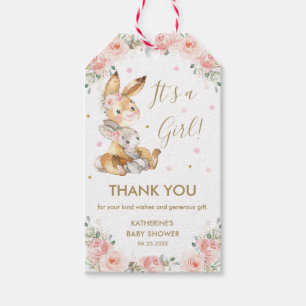Étiquettes-cadeau Le Merci de Baby shower floral Bunny Rabbit Favor