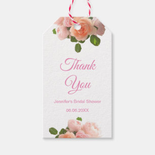 Étiquettes-cadeau Le Merci manuscrit de Fête de la mariée rougisse