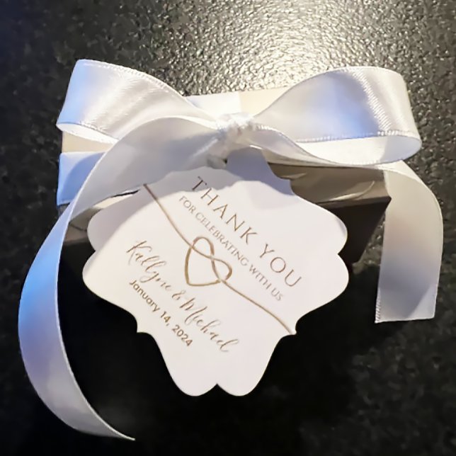 Étiquettes Cadeau Le Merci Mariage or élégant Favoriser (Créateur téléchargé)