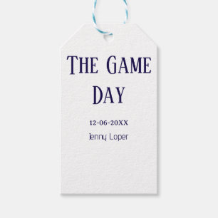 Étiquettes-cadeau le nom du match du club de football du jour de la