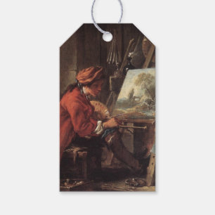 Étiquettes-cadeau Le peintre dans son studio (par François Boucher)