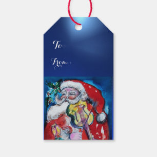 Étiquettes-cadeau Le PÈRE NOËL JOUANT la fête de Noël de VIOLON