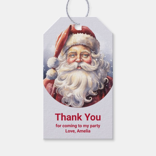 Étiquettes-cadeau Le Père Noël rétro dans un Merci de Noël Casquette (Devant)