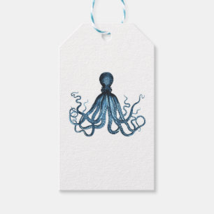 Étiquettes-cadeau Le poulpe kraken la mer côtière nautique de plag