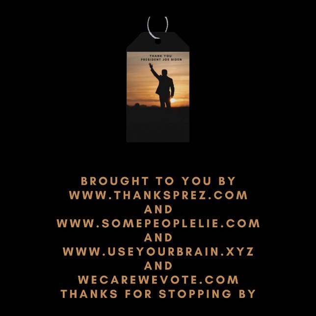 Étiquettes-cadeau Le président Merci Joe Biden (Créateur téléchargé)