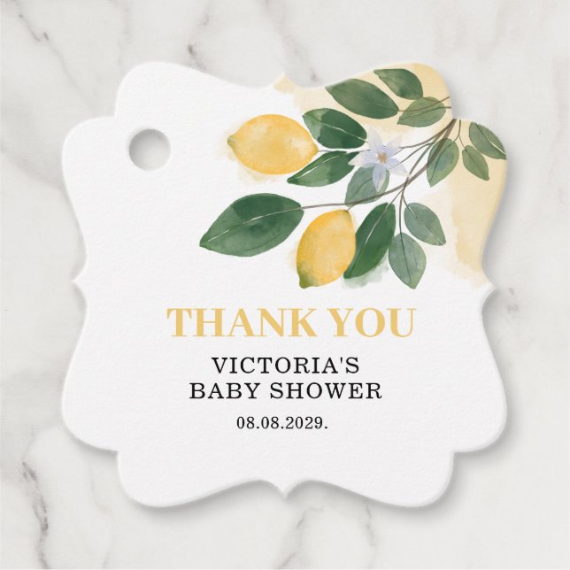 Étiquettes Cadeau Le principal Baby shower Squeeze de Lemon Mama (Devant)