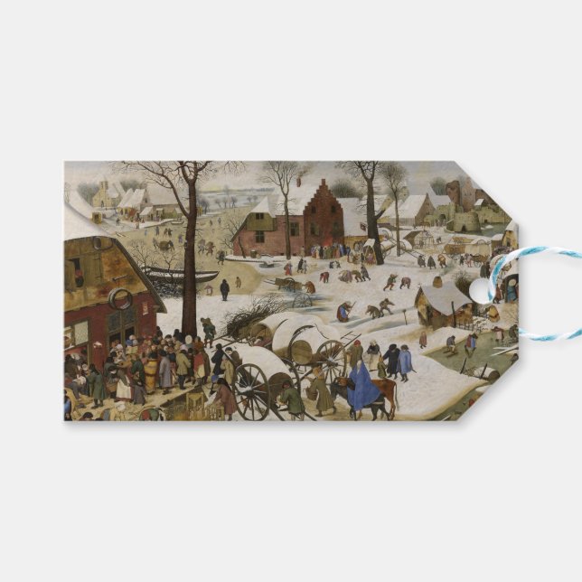 Étiquettes-cadeau Le recensement à Bethléem (par Pieter Bruegel) (Devant (Horizontal))