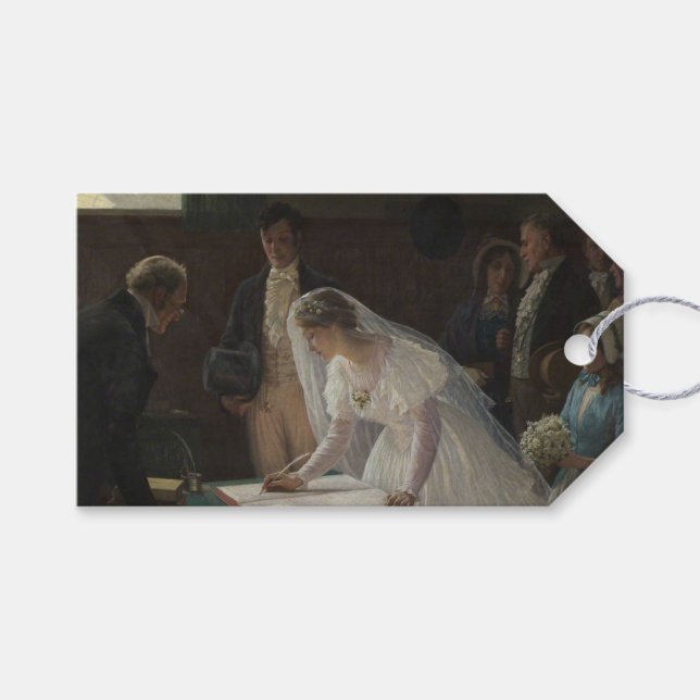 Étiquettes-cadeau Le registre des Mariages (par Edmund Blair Leighto (Devant (Horizontal))