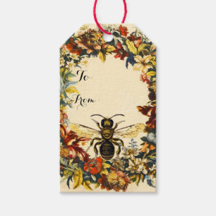Étiquettes-cadeau Le RESSORT FLEURIT l'ABEILLE de MIEL, Noël
