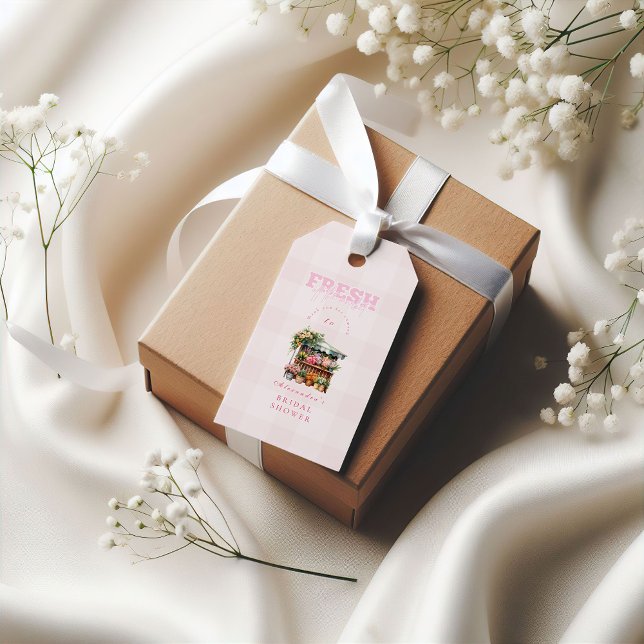 Étiquettes-cadeau Le rose de la Fête des mariées du marché (Créateur téléchargé)