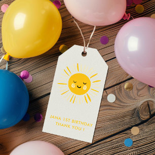 Étiquettes-cadeau Le soleil tourne à une fête d'anniversaire