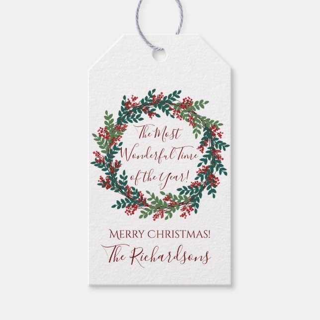 Étiquettes-cadeau Le temps le plus merveilleux de l'année La couronn (Devant)