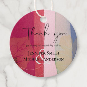 Étiquettes Cadeau LeahG Mariage Budget Baie Rouge Violet Aquarelle