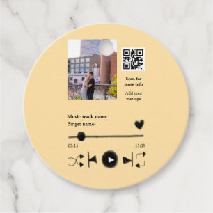 Étiquettes Cadeau Lecteur de musique couple personnalisé code q r te