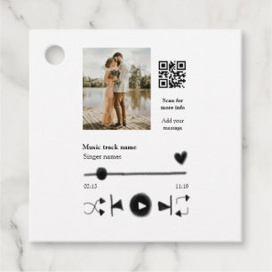Étiquettes Cadeau Lecteur de musique couple personnalisé code q r te