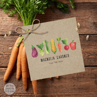 Étiquettes Cadeau Légumes à l'aquarelle Marché de jardin biologique