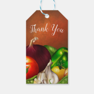 Étiquettes-cadeau Légumes et herbes bio légumes naturels nourriture
