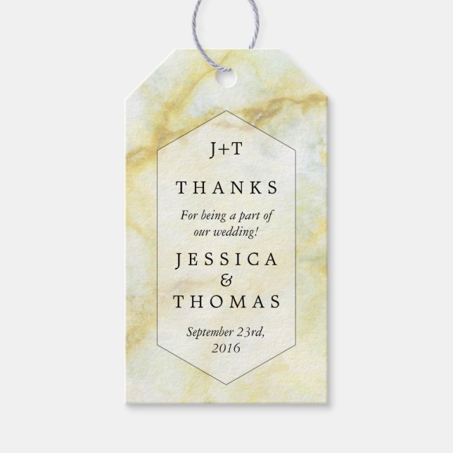 Étiquettes-cadeau L'Élégante Collection Mariage de Marbre Effet Favo