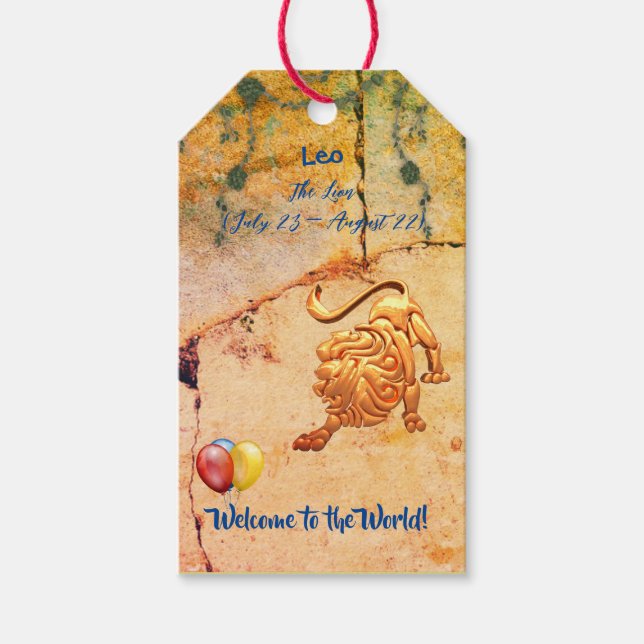 Étiquettes-cadeau Leo New Baby Gift (Devant)