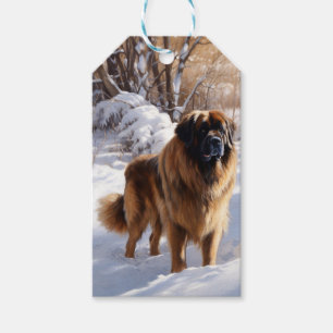 Étiquettes-cadeau Leonberger Laissez-le neiger Noël