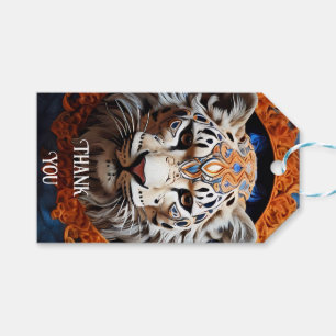 Étiquettes-cadeau Léopard vibrant aux motifs floraux