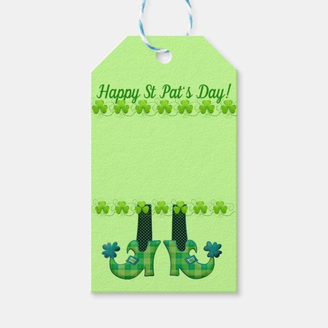Étiquettes-cadeau Leprechaun Chaussures Saint Patrick's Day (Devant)