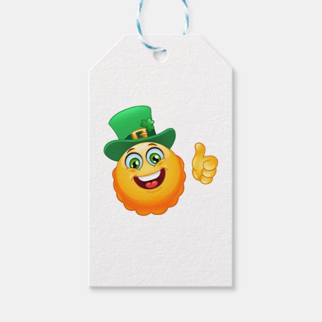 Étiquettes-cadeau leprechaun emoji (Devant)