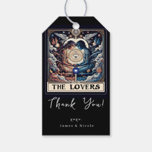 Étiquettes-cadeau LES AMANTS Tarot Céleste Homme & Femme Âmes Sœurs