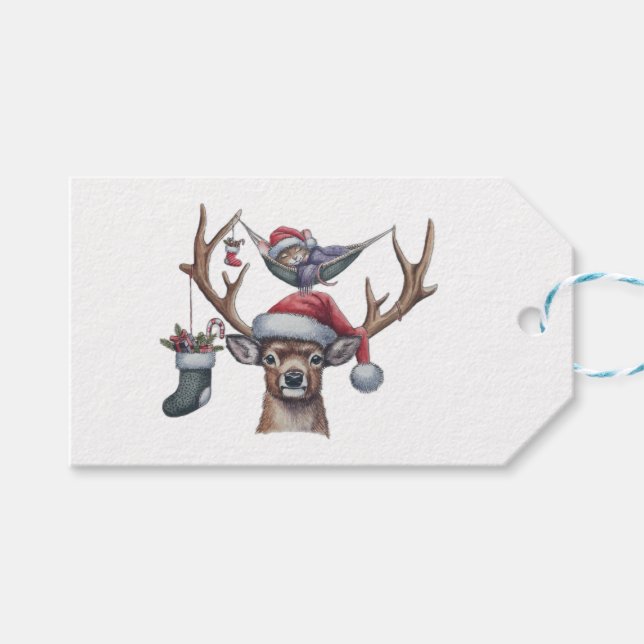 Étiquettes-cadeau Les amis festifs (Devant (Horizontal))