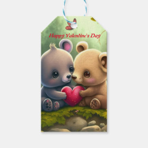 Étiquettes-cadeau Les animaux mignons en amour