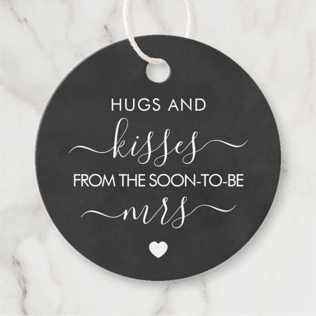 Étiquettes Cadeau Les câlins et les baisers du Bientôt être Mme Chal (Devant)