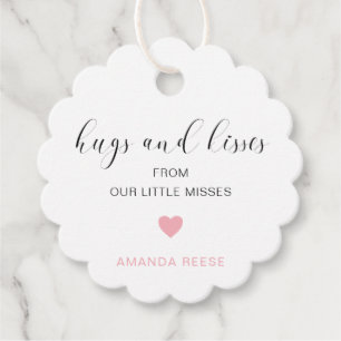 Étiquettes Cadeau Les câlins et les baisers Joli Baby shower de fill