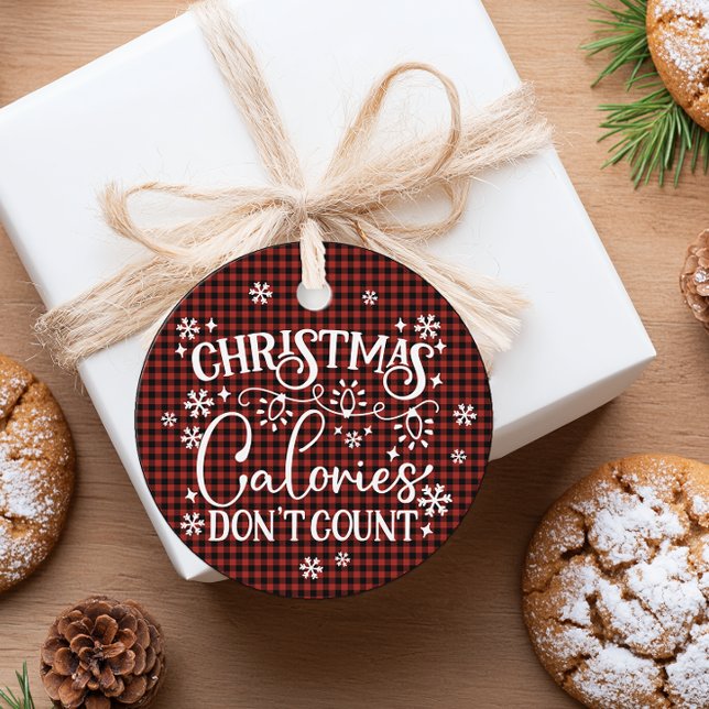 Étiquettes Cadeau Les calories de Noël ne comptent pas (Christmas Calories Don't Count Personalized Cookie Tag)