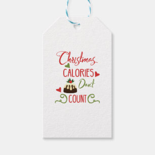 Étiquettes-cadeau les calories de Noël ne comptent pas la citation