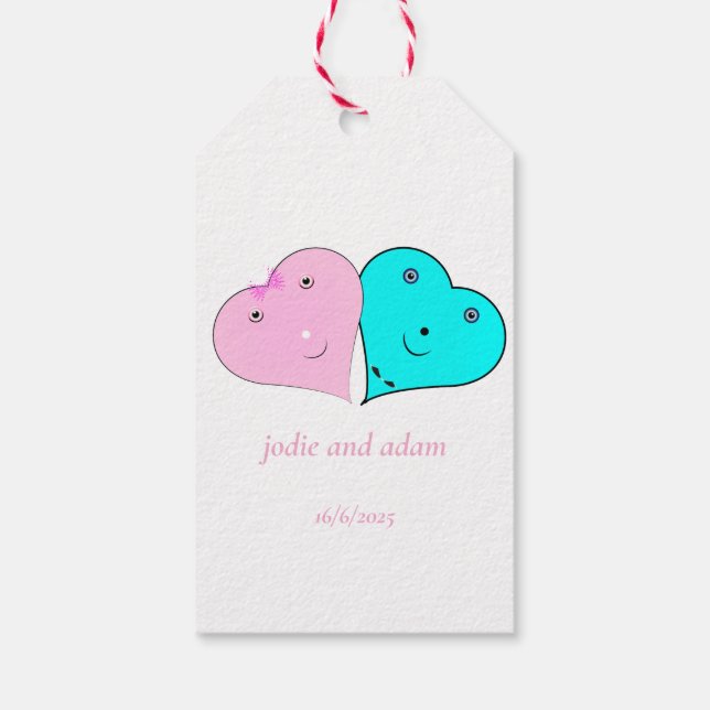Étiquettes-cadeau les coeurs de m. & mrs (Dos)