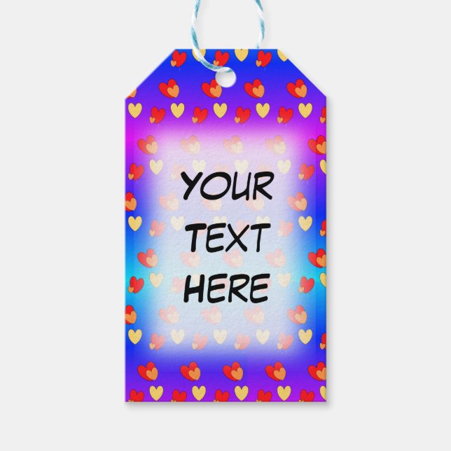 Étiquettes-cadeau Les Coeurs Poussent. Balises de cadeau de couleurs (Devant)