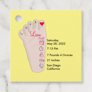 Étiquettes Cadeau Les détails de Birth Stats