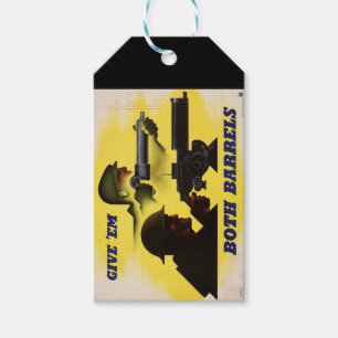 Étiquettes-cadeau Les deux fûts, militaire et industriel, effort de