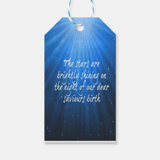 Étiquettes-cadeau Les Étoiles Brillantes Sur La Naissance Des Chers  (Devant)
