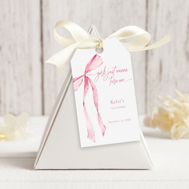 Étiquettes-cadeau Les filles veulent juste tourner un cou rose 1er a (Créateur téléchargé)