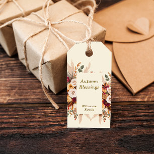 Étiquettes-cadeau Les fleurs d'automne personnaliser