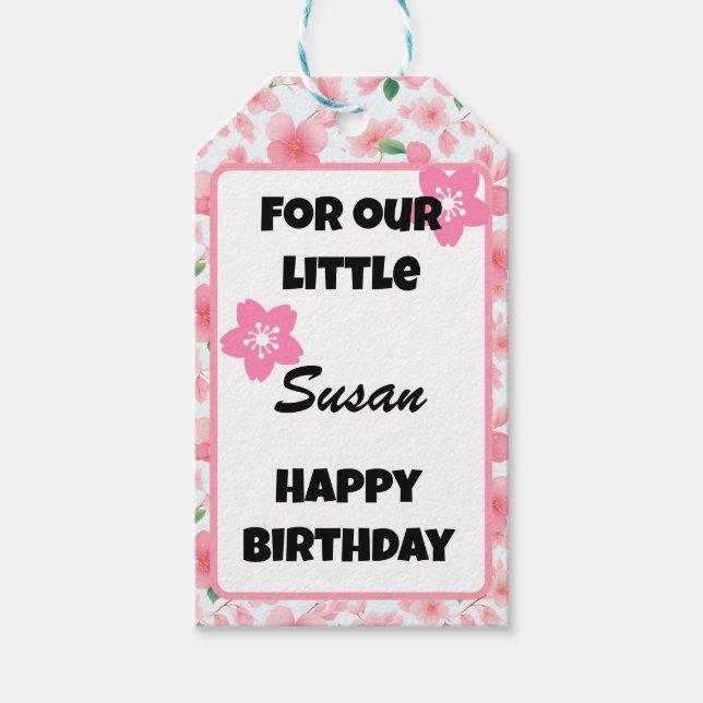 Étiquettes-cadeau Les fleurs de Sakura de charme (Devant)