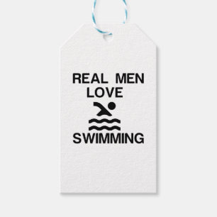 ÉTIQUETTES-CADEAU LES HOMMES VRAIS AIMENT LA NATATION