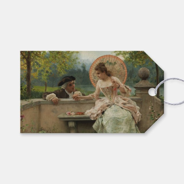 Étiquettes-cadeau Les jeunes amoureux du parc historique (Devant (Horizontal))