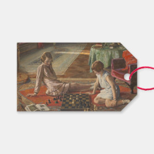 Étiquettes-cadeau Les joueurs d'échecs (par John Lavery)