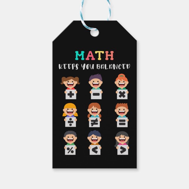 Étiquettes-cadeau Les maths vous gardent en équilibre (Devant)