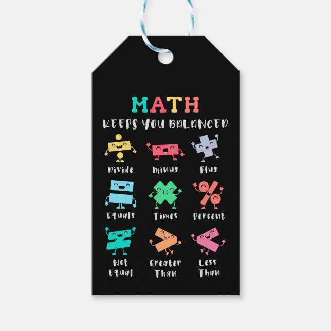 Étiquettes-cadeau Les maths vous gardent en équilibre (Devant)
