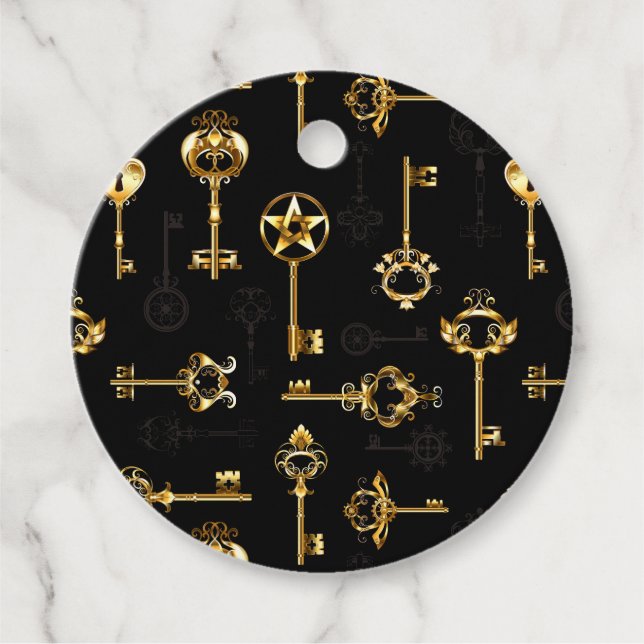 Étiquettes Cadeau Les Patters de Seamless avec Golden Keys (Devant)