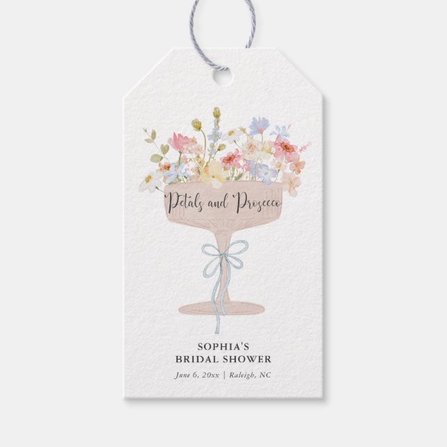 Étiquettes-cadeau Les pétales et la Fête des mariées du procureur fa (Devant)