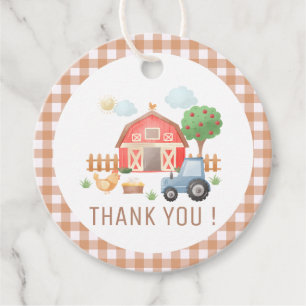 Étiquettes Cadeau Les petits animaux de ferme Anniversaire Merci
